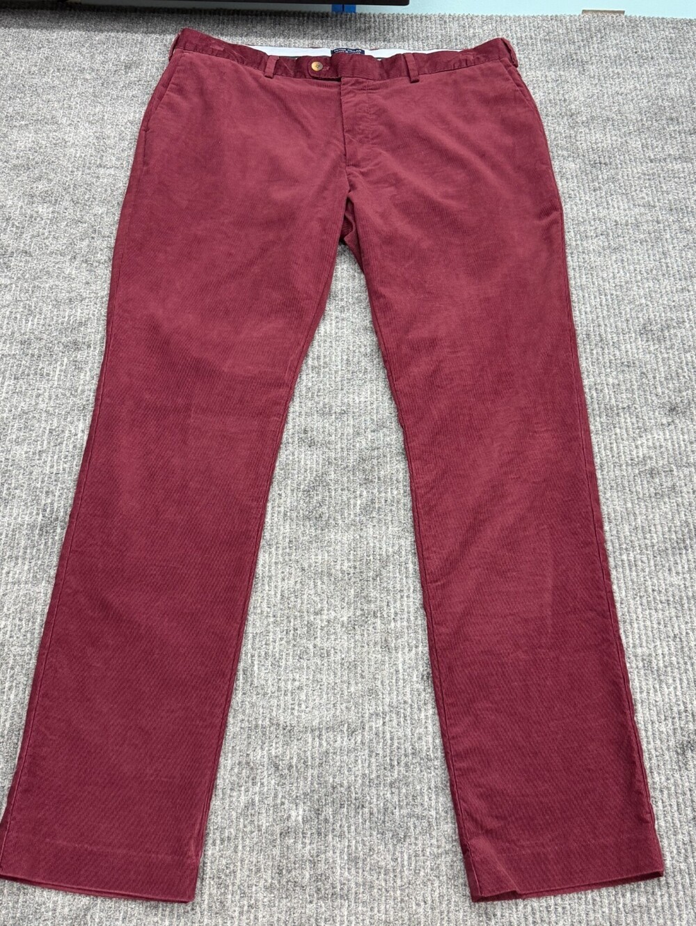 Peter Millar Crown Crafted Corduroy Pants Mens 38x32 Burgundy Velvet Trousers